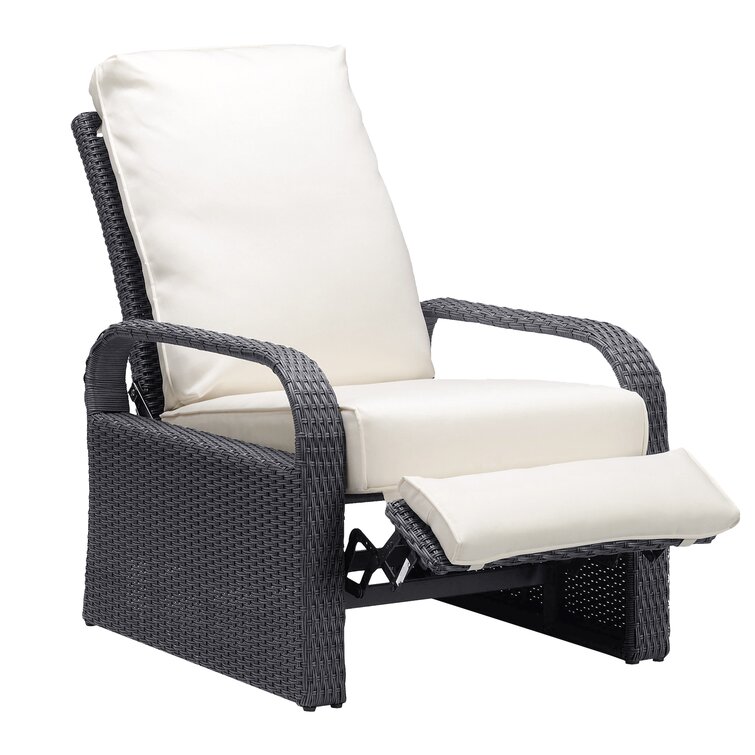 Outsunny outdoor rattan wicker online swivel recliner lounge chair